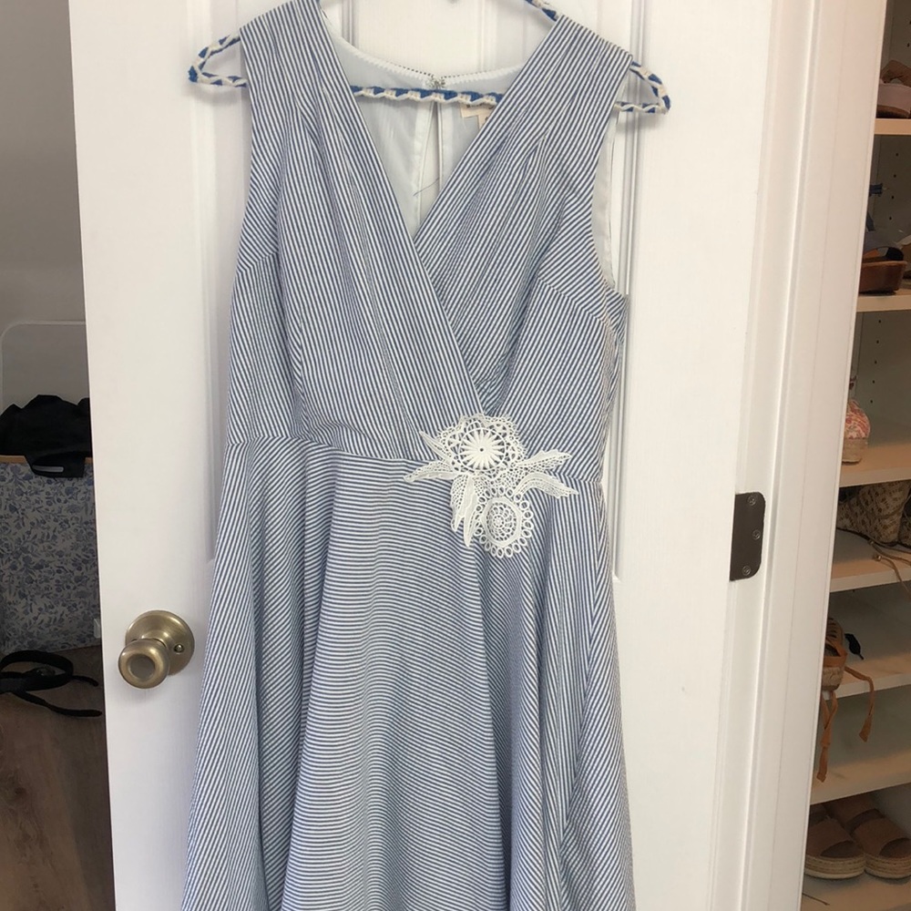 Blue and white striped Madison Jules dress